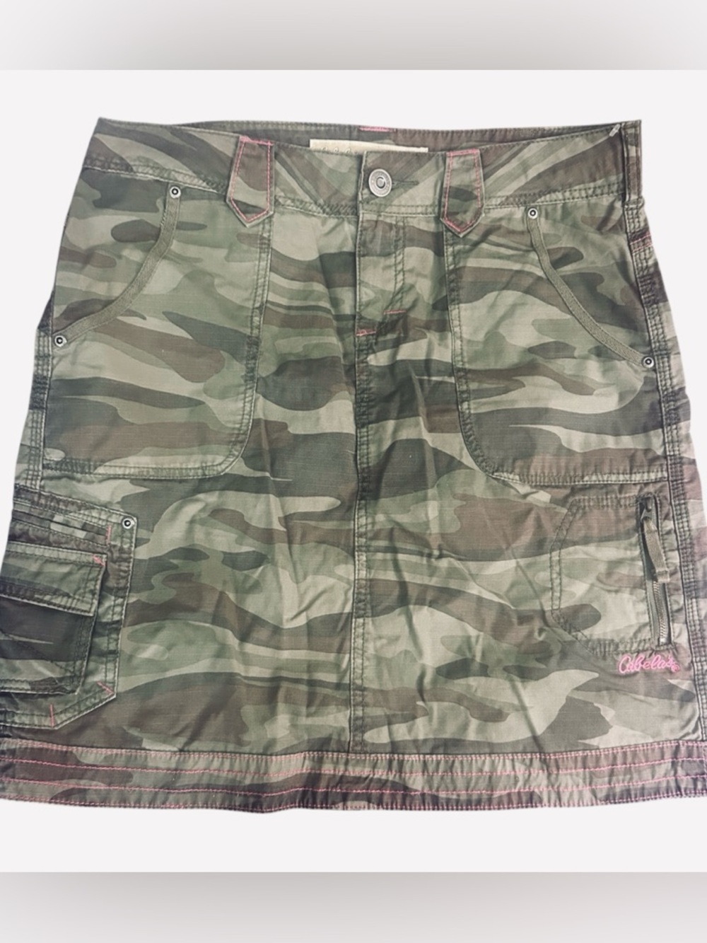Cabela's Vintage Y2K Camo Cargo Mini Skirt - Olive & Brown. Never Worn. Like New